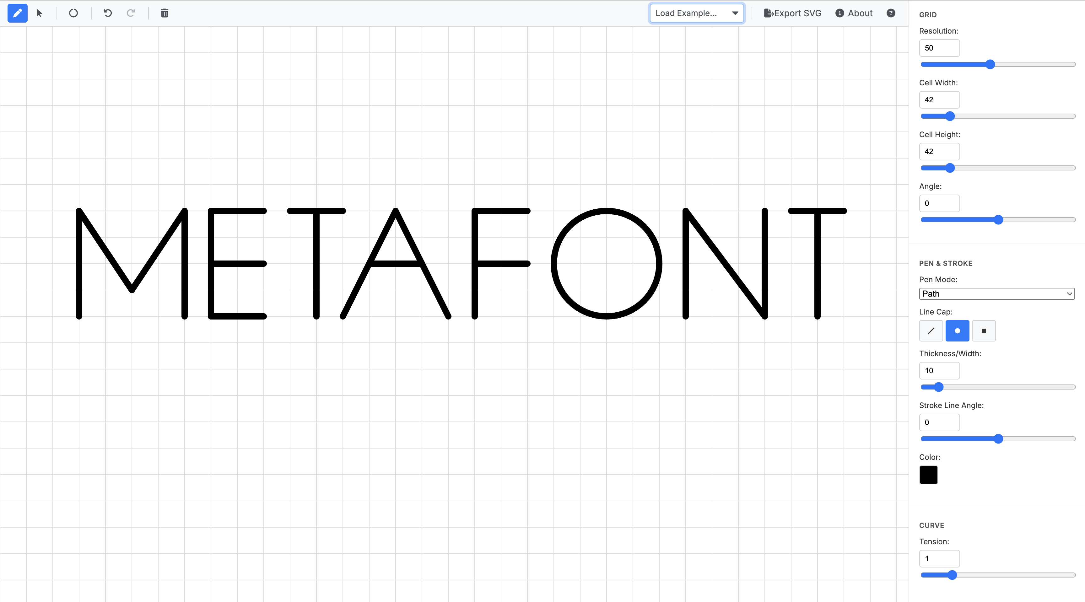A MetaFont tool interface